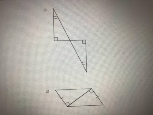 20 POINTS! HELP! 20 POINTS ❗️  Which of the following pair of right triangles cannot be proven to be
