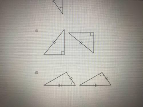 20 POINTS! HELP! 20 POINTS ❗️  Which of the following pair of right triangles cannot be proven to be