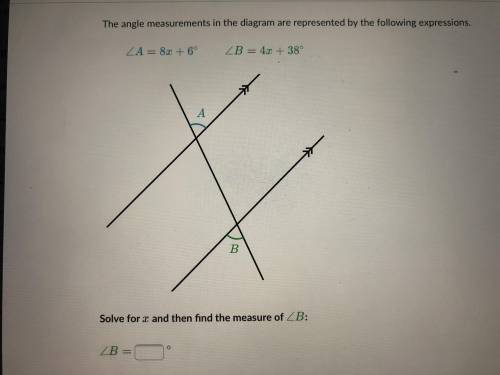 The angle measurement in the diagram are represented by the following expressions