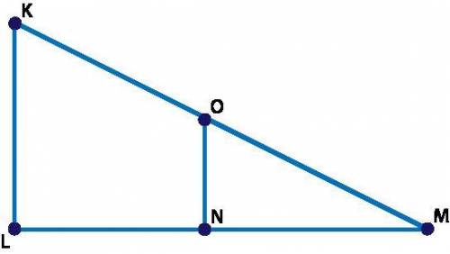 Which statement is not used to prove that ΔLKM is similar to ΔNOM? Angle K is congruent to itself, d
