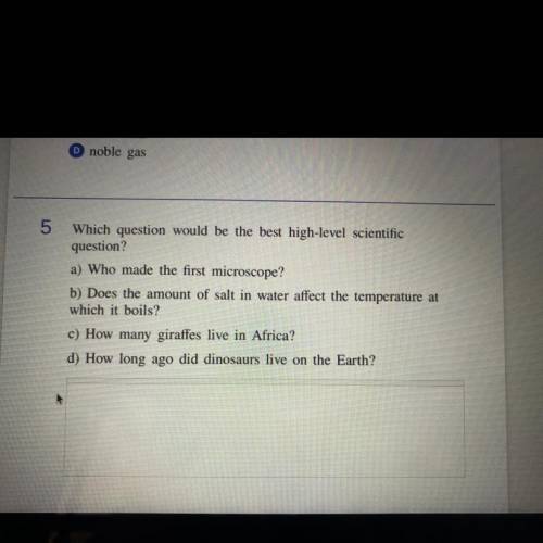 Which question would be the best high level scientific question