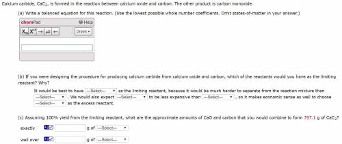 Calcium carbide, CaC2, is formed in the reaction between calcium oxide and carbon. The other product