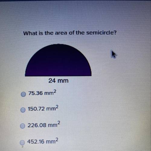 What is the area of the semicircle 24mm