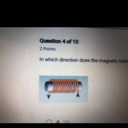 In which direction does the magnetic field in the center of the coil point ?