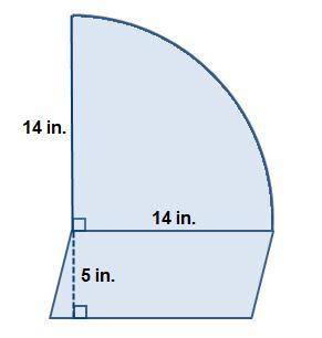 The figure consists of a quarter circle and a parallelogram. What is the area of the composite figur