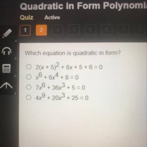 Which equation is quadratic in form?