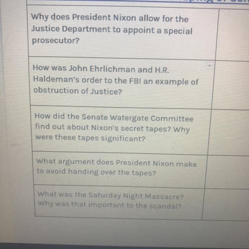 Help answer these questions for history! Thank you :)