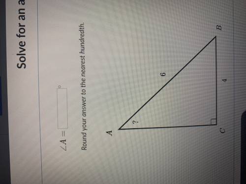 Solve for angle in right triangles can someone answer please