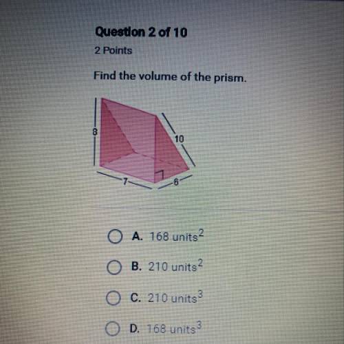 Find the volume of the prism.