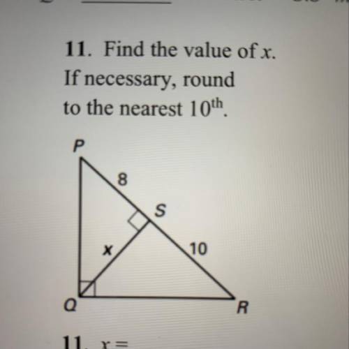 Please Help Find the value of x if necessary round to the nearest tenth.