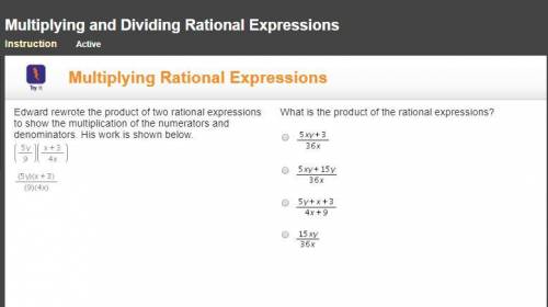 Edward rewrote the product of two rational expressions to show the multiplication of the numerators