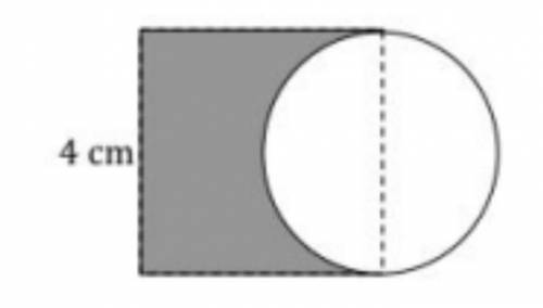 The figure shown in the right is made up of a square and a circle. Find the perimeter of the shaded