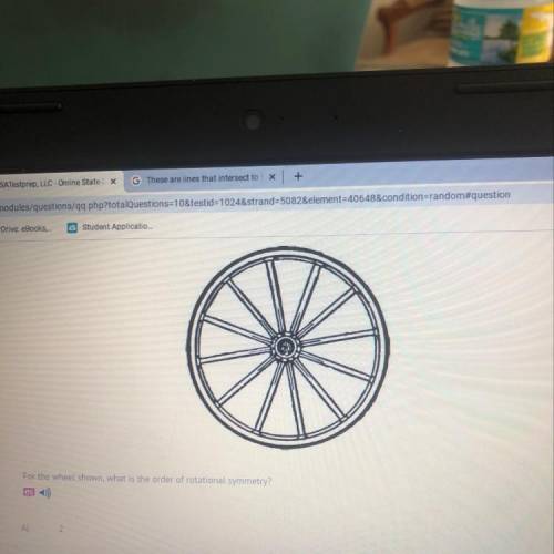 For the wheel shown what is the order of rotational symmetry