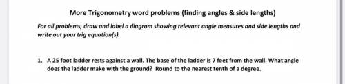 I need help on this trig problem thank yeow