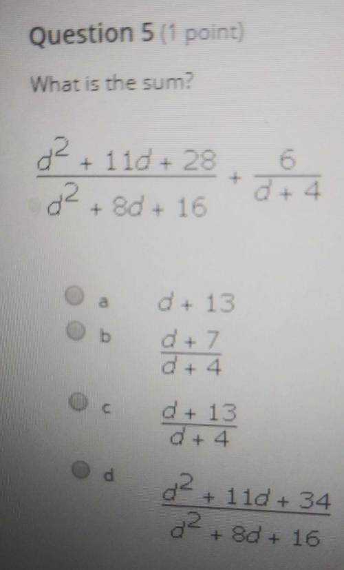 Question # 5 what is the sum?