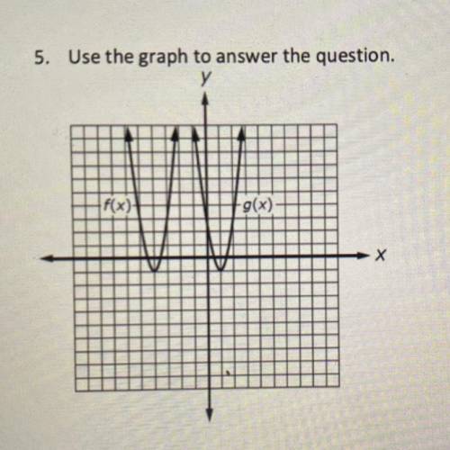 5. Use the graph to answer the question. Which equation relates f(x) with g(x)? A. g(x) = f(x) + 5