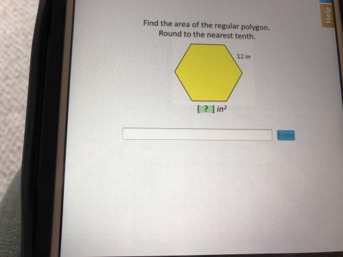 Find the area of the regular polygon. Round to the nearest tenth. PLZ HELP