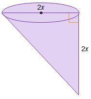 An oblique cone has a height equal to the diameter of the base. The volume of the cone is equal to