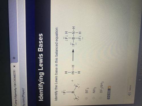Identify the Lewis base in this balanced equation