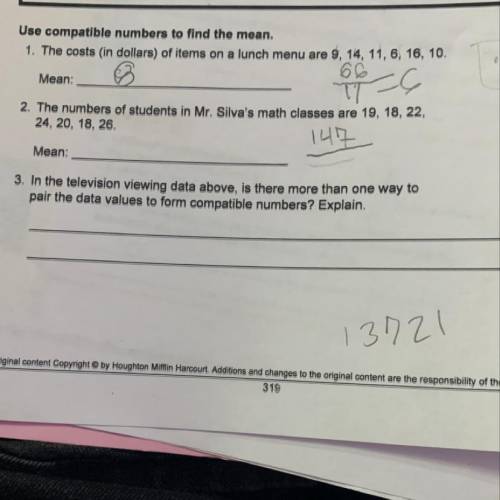 What’s the answers for 2 and 3 and show work for only 2
