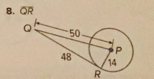 Determine whether this segment is tangent to the given circle.