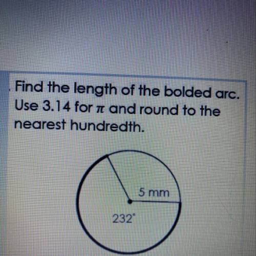 What is the length of the bolded arc