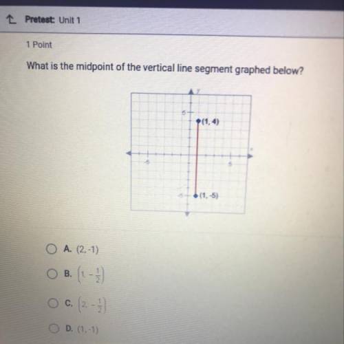 Please help What is the midpoint of the vertical line segment graphed below?