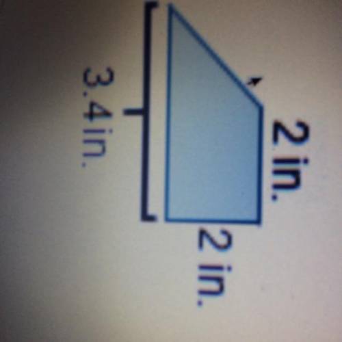 What is the area of the figure?  5.4 square inches 7.4 square inches 9.6 square inches 12.8 square