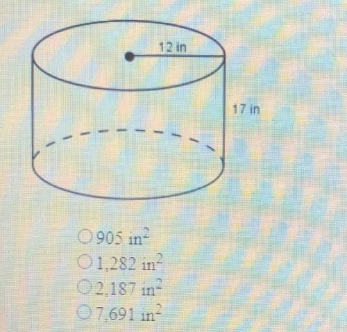 PLS HELP NEED TO PASS TEST <3  find the surface area of the cylinder to the nearest whole nu