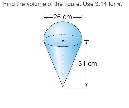 Find the volume of the figure. Use 3.14 for pi.