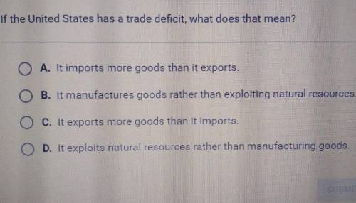 If the United States has a trade deficit, what does that mean?