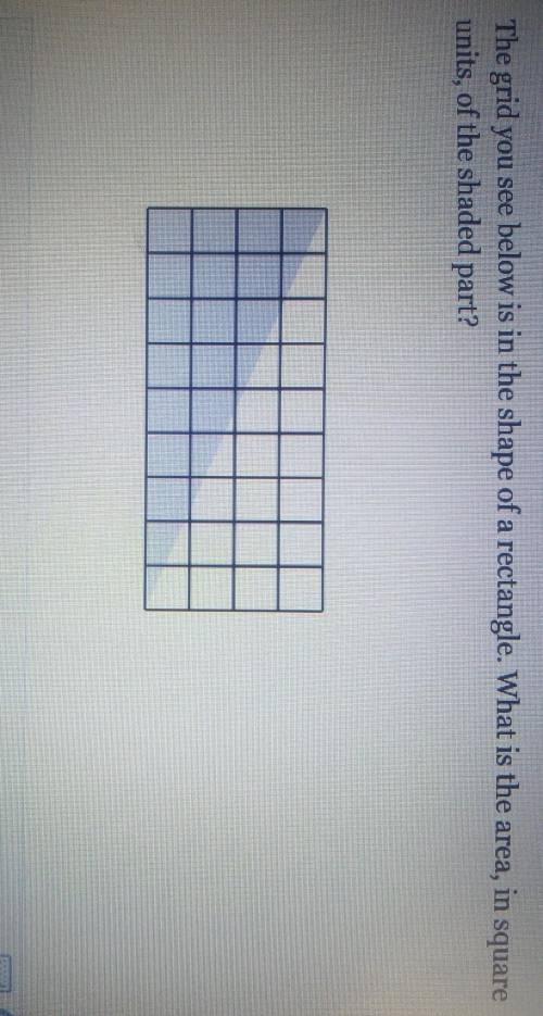 The grid you see below is in the shape of a rectangle. What is the area, in squareunits, of the sha