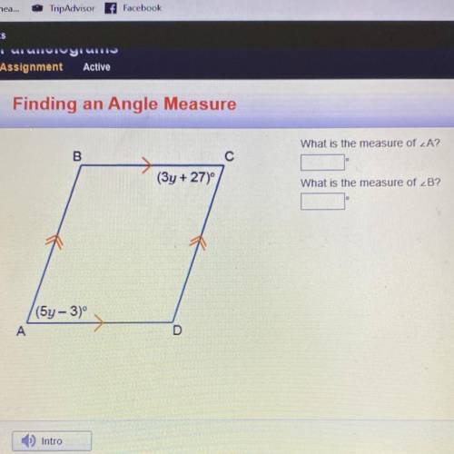 What is the measure of angle A and angle B?