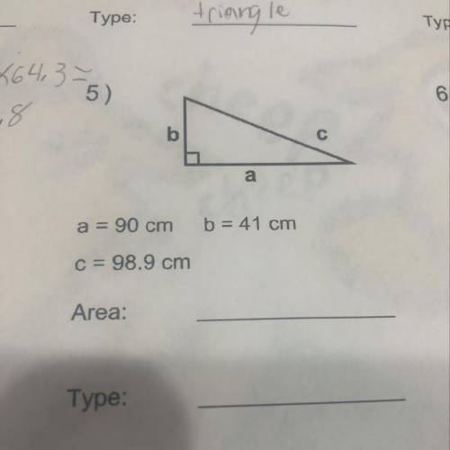 Find the area of the triangle SHOW WORK