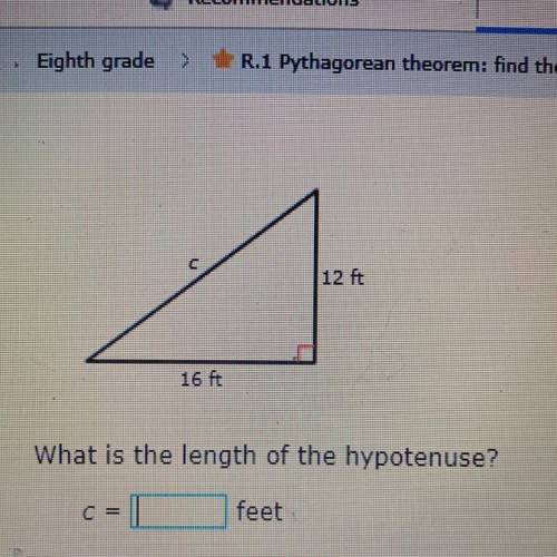 What is the length of the hypotenuse