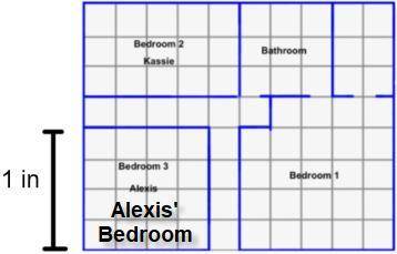 A floor plan (shown above) has a scale where 12 inch corresponds to 6 feet of the actual home. What