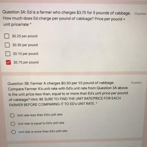 The top question is the previous question that connects to question 3B