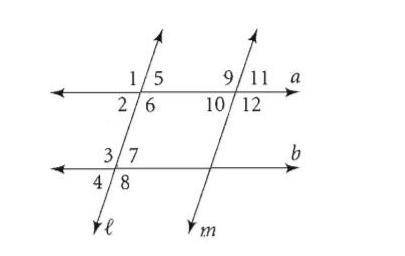 Given that ∠2 ≅ ∠10. Which statement is true?

A)a||b; by the converse corresponding angles postu