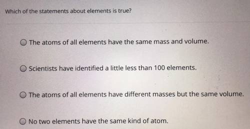 Which of the statements about elements is true?