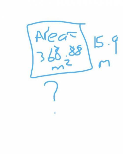 An area of a square is 368.88m² sides y is 15.9 m how do I find side x