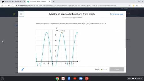 What is the midline equation of the function? do I add 5.5 to 3.5 then divide ? Thanks in advance