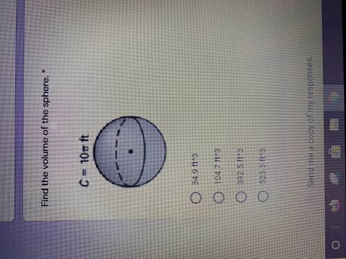 Find the volume of the sphere. PLEASE HELP IM SO CONFUSED. :(