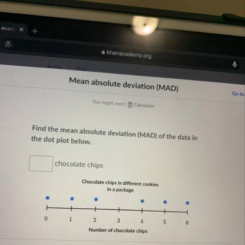 Find the mean absolute deviation ( MAD )of the data in the dot plot below!