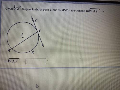 What is the measure of arc WXY