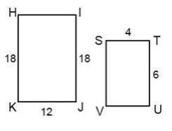 Please Help!!

Quadrilateral HIJK is similar to quadrilateral STUV. What's the scale factor from H