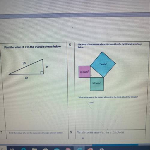 What is the area of the square adjacent to the third side of the triangle?

If known could u answe