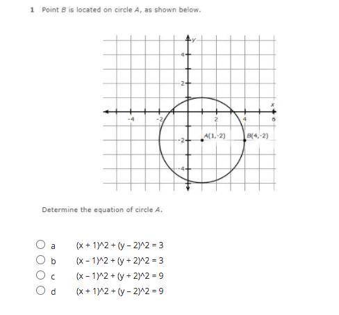 Determine the equation of circle A