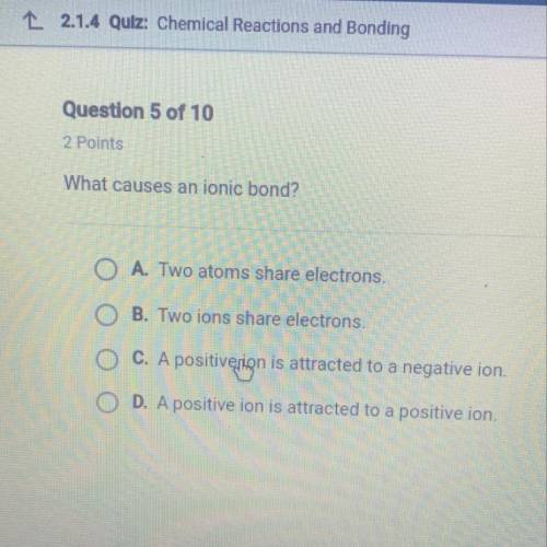 What causes an ionic bond?