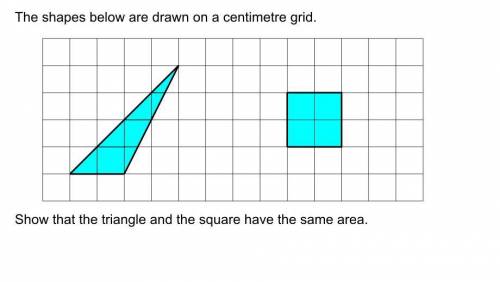 The shapes below are drawn on a centimetre gridshow that these shapes have the same area