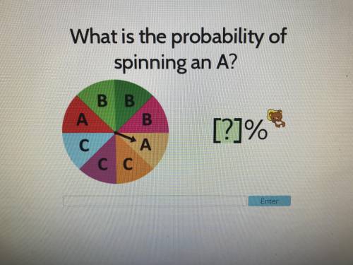What is the probability of spinning an A?